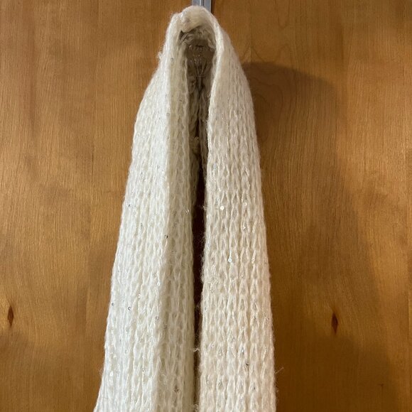Echo Women's Ivory Sequin Shimmering Thick Knit Infinity Loop Wrap Scarf - Picture 2 of 6